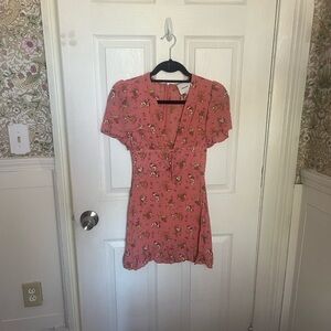 Reformation Coral Floral Dress